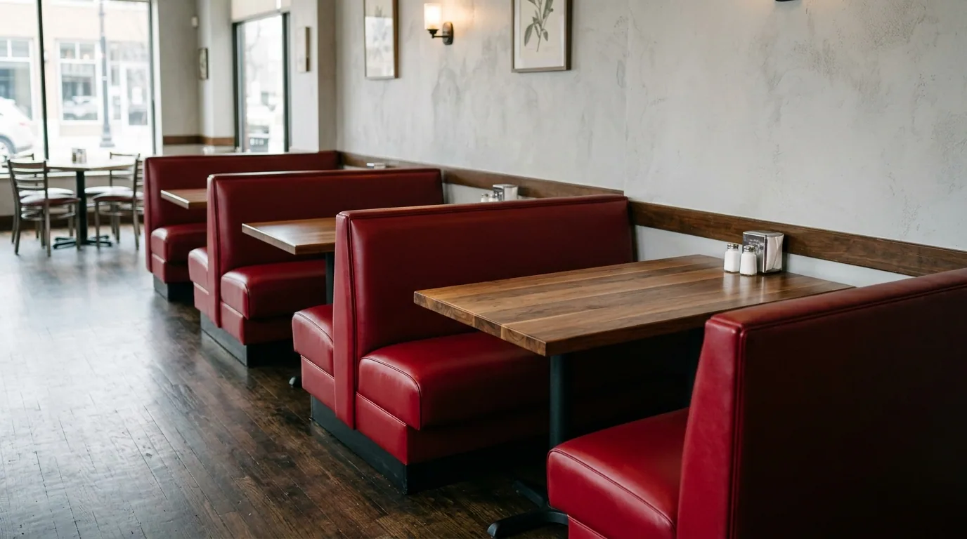 The finished result of professional booth upholstery: the completed work looking clean, correct and — Grand Rapids, MI