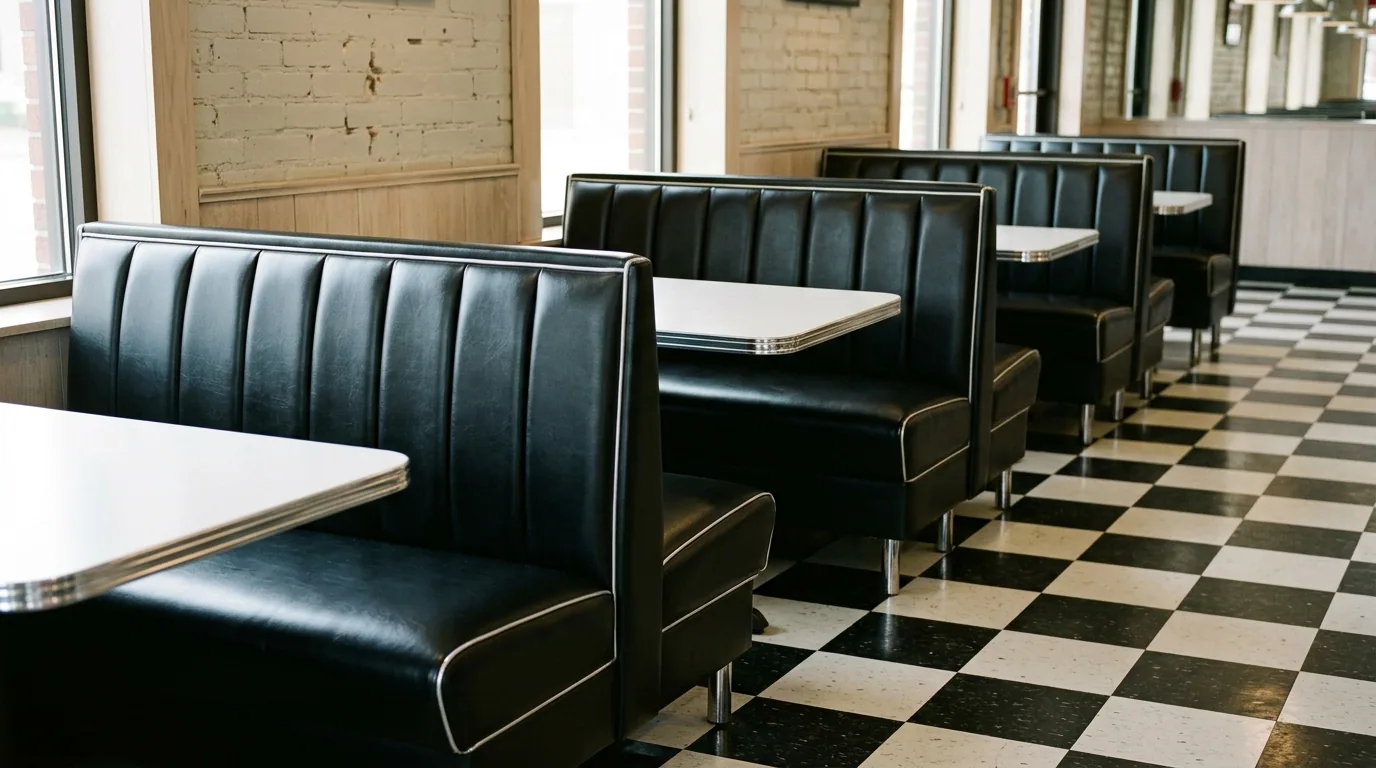 The finished result of professional booth upholstery: the completed work looking clean, correct and — Grand Rapids, MI